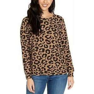 BUFFALO DAVID BITTON Animal Print Cozy Top Shirt  XL 16 Cheetah Gold Sweater NWT